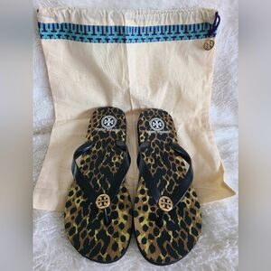 Tory Burch Leopard Print Sandals with Dust Bag Size 9